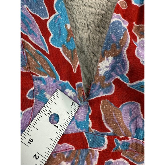 NWT Caroline Constas Dress XS Frenchie Print Floral Long Sleeve Maxi Boho Tiered - Picture 9 of 13